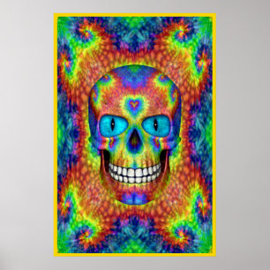 Gefärbte Krawatte Skull Tote Zombie Untote farbige Poster