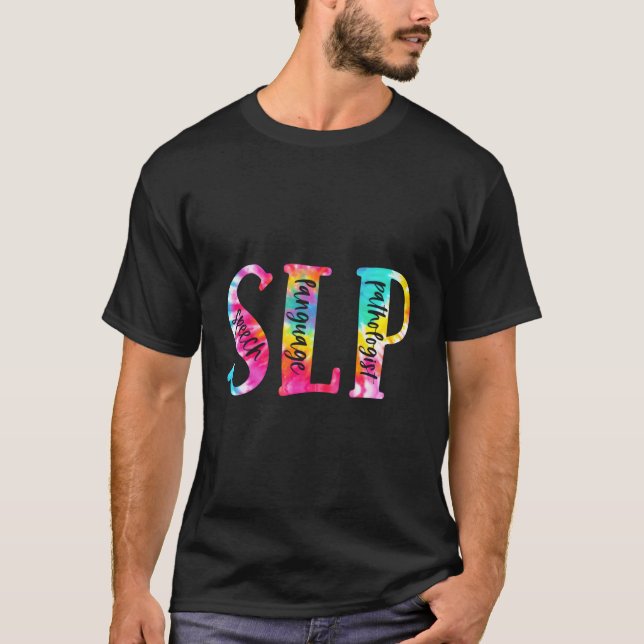 Gefärbte Krawatte Slp Speech Language Pathologist  T-Shirt (Vorderseite)