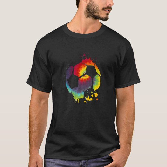 Gefärbte Krawatte Soccer Graphic Soccer Player Spo T-Shirt (Vorderseite)