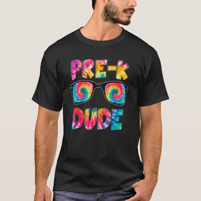 Gefärbte Krawatte Sonnenbrille vor dem Typ zurück  T-Shirt (Vorderseite)