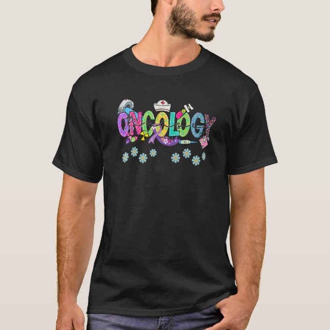 Gefärbte Krawatte Stethoscope Onkology Nurse Day N T-Shirt (Vorderseite)