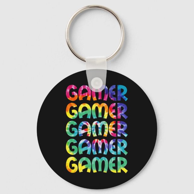 Gefärbte Krawatte Style Gaming Video Game Men Boys Schlüsselanhänger (Vorderseite)