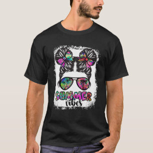 Gefärbte Krawatte Summer Vibes Messy Bun Skull Hel T-Shirt