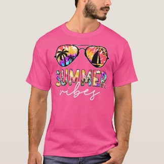 Gefärbte Krawatte Summer Vibes Sonnenbrille Hawaii T-Shirt