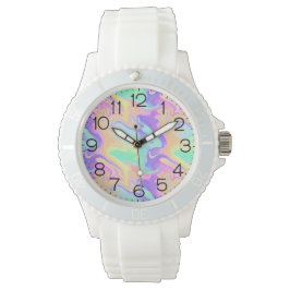 Gefärbte Krawatte Swirl Marble Retro Groovy Armbanduhr