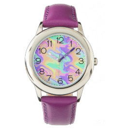 Gefärbte Krawatte Swirl Marble Retro Groovy Armbanduhr