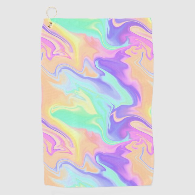 Gefärbte Krawatte Swirl Marble Retro Groovy Golfhandtuch (Vorderseite)