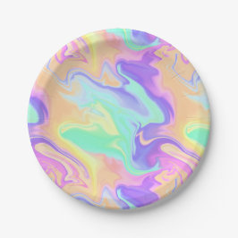 Gefärbte Krawatte Swirl Marble Retro Groovy Pappteller