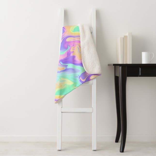 Gefärbte Krawatte Swirl Marble Retro Groovy Sherpadecke (Beispiel)