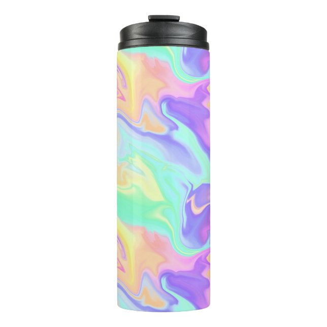 Gefärbte Krawatte Swirl Marble Retro Groovy Thermosbecher (Vorderseite)