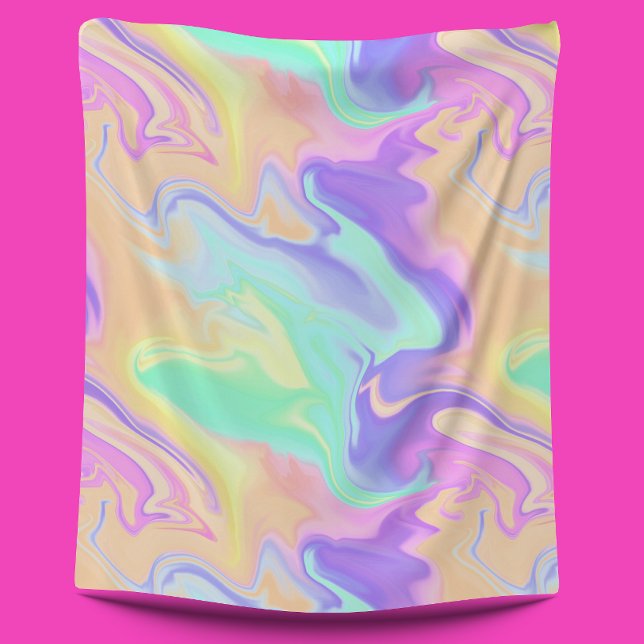 Gefärbte Krawatte Swirl Pastel Groovy Fleecedecke (Von Creator hochgeladen)