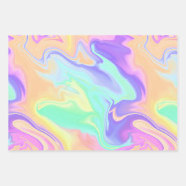 Gefärbte Krawatte Swirl Pastel Groovy Geschenkpapier Set