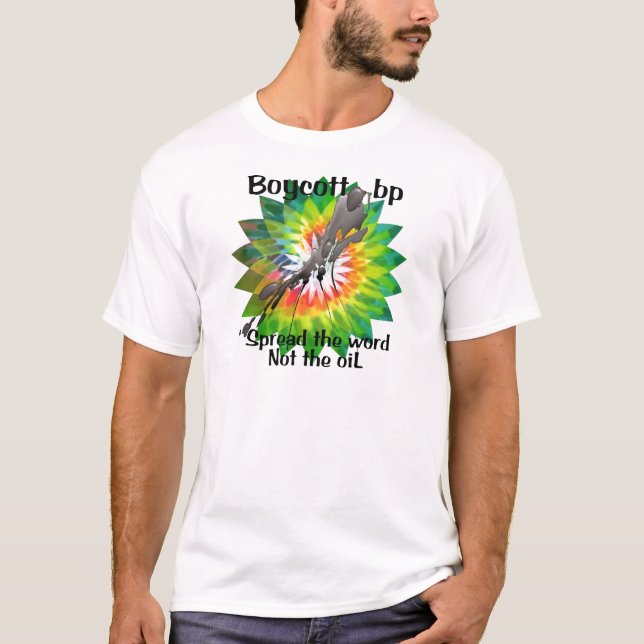 Gefärbte Krawatte T-Shirt des Boykotts BP (Vorderseite)