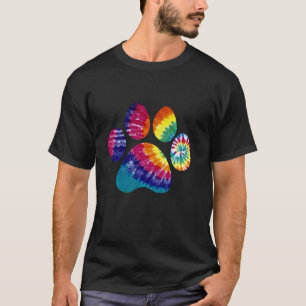 Gefärbte Krawatte Tierkatze Hunde Pfosten Pfosten  T-Shirt