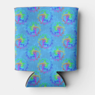 Gefärbte Krawatte Tribal Turtle Moari Sun Light Bl Dosenkühler