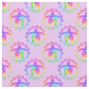 Gefärbte Krawatte Tribal Turtle Moari Sun Pink Stoff