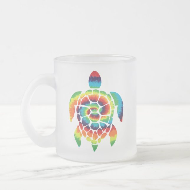 Gefärbte Krawatte Turtle Mattglastasse (Links)