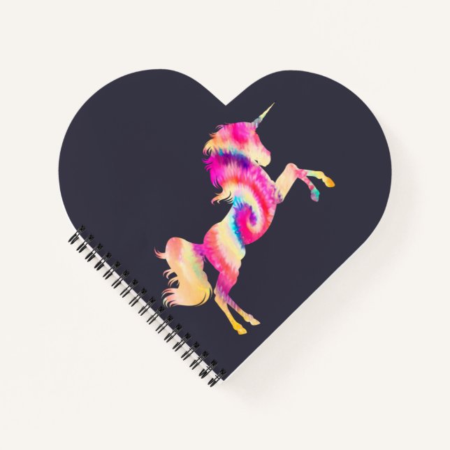 Gefärbte Krawatte Unicorn-Notebook Notizbuch (Vorderseite)