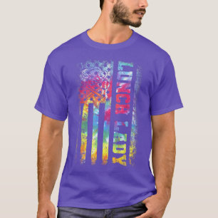 Gefärbte Krawatte USA Flag Lady zurück zur Schule T-Shirt