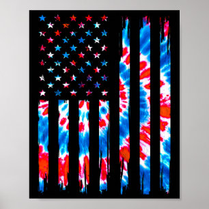Gefärbte Krawatte USA Flag Männer Frauen Kinder am Poster