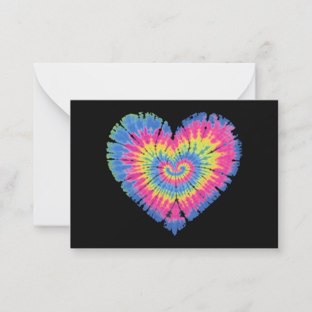 Gefärbte Krawatte Valentines farbenfroher Herztag Mitteilungskarte (Vorderseite)