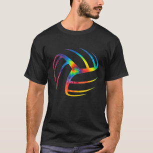 Gefärbte Krawatte Volleyball Coole Farbdrucke für  T-Shirt