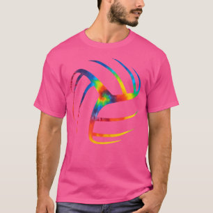 Gefärbte Krawatte Volleyball Coole Farbdrucke für  T-Shirt