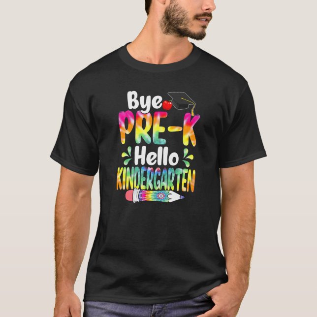 Gefärbte Krawatte von Pre-K Hello Kindergarten zur T-Shirt (Vorderseite)