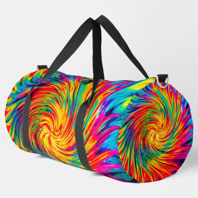 GEFÄRBTE KRAWATTE WIND ABSTRAKT DUFFLE BAG (Linke Ecke)