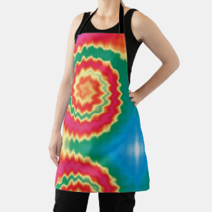 gefärbte Krawatte wirbelnd funky Retro groovy bun Schürze