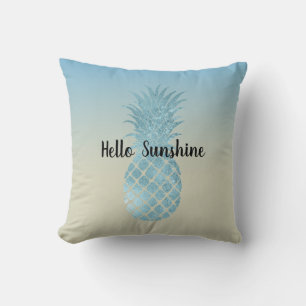 Gefärbte Krawatte Yellow Aqua Ananas Kissen