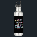 Gefärbte Krawatte zum 100. Schullehrertag Edelstahlflasche<br><div class="desc">Gefärbte Krawatte glücklich 100. Schullehrer Schüler 100 Tage T - Shirt</div>