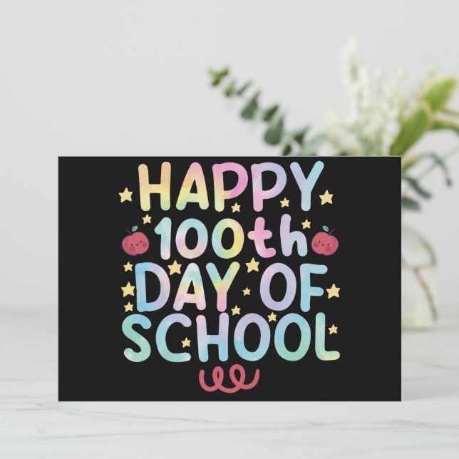Gefärbte Krawatte zum 100. Schullehrertag Einladung (Stehend Vorderseite)