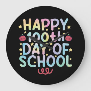 Gefärbte Krawatte zum 100. Schullehrertag Große Wanduhr