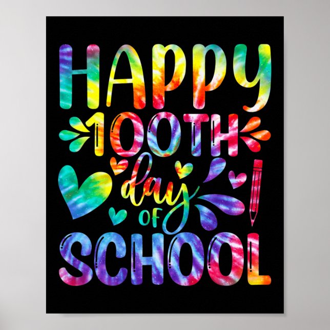 Gefärbte Krawatte zum 100. Schullehrertag Poster (Vorne)