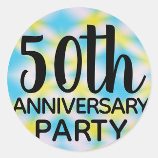 gefärbte Krawatte zum 50. Jubiläum des Party Runder Aufkleber