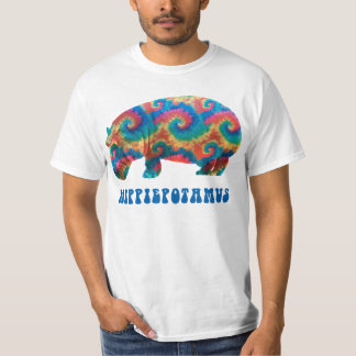 Gefärbte KrawatteHippieHippy Hippopotamus T-Shirt