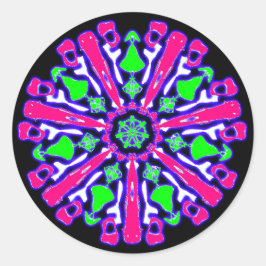 Gefärbter Psychedelikatsticker Nr. 4 Runder Aufkleber