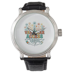 Gefäßzugangsteam Florales Medizin-Shirt-Design_1 Armbanduhr