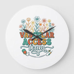 Gefäßzugangsteam Florales Medizin-Shirt-Design_1 Große Wanduhr