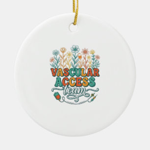 Gefäßzugangsteam Florales Medizin-Shirt-Design_1 Keramik Ornament