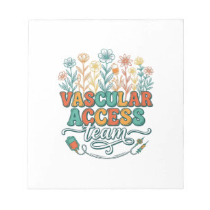 Gefäßzugangsteam Florales Medizin-Shirt-Design_1 Notizblock