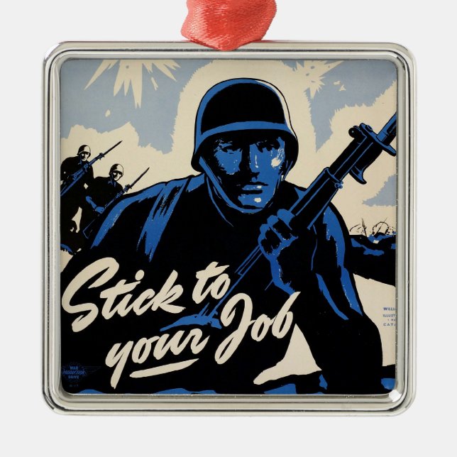 Gefechtsfeldangriff amerikanischer Krieger Ornament Aus Metall (Vorne)