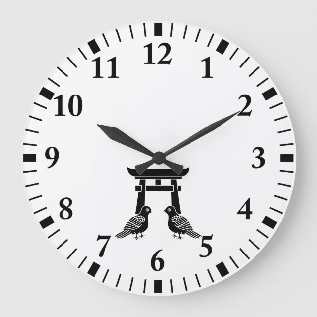Gefechtstauben und Torii Große Wanduhr (Vorderseite)