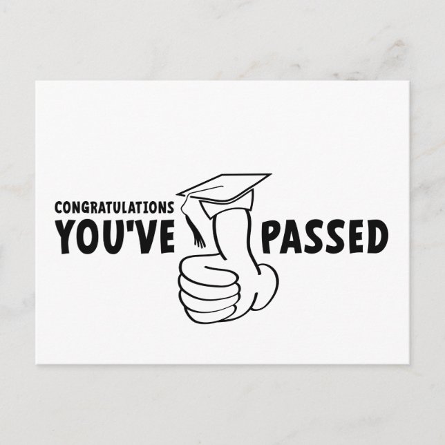 Gefeliciteerd, je bent geslaagd, diploma postkarte (Vorderseite)