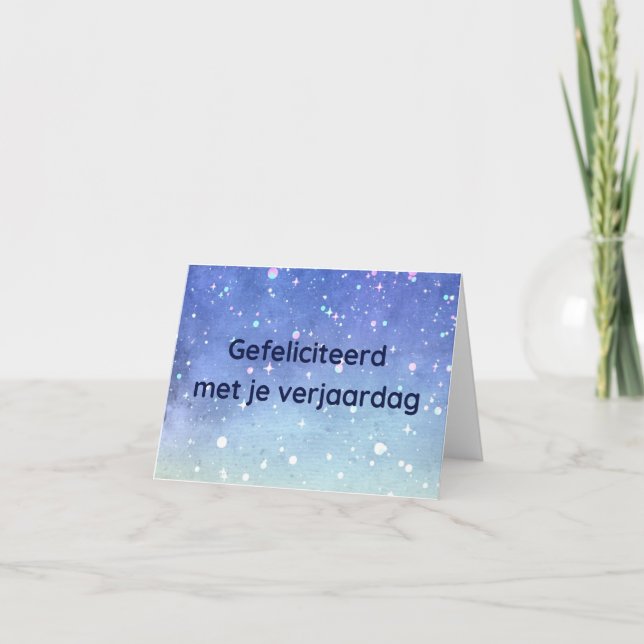 Gefeliciteerd met je verjaardag, holländischer Geb Karte (Vorderseite)