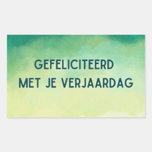 Gefeliciteerd met je verjaardag, holländischer Geb Rechteckiger Aufkleber