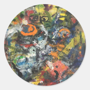 Gefiederte Göttin Abstract von Hankamer Artjunkhau Runder Aufkleber