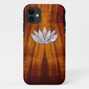 Geflammtes Koa Holz mit Lotus-Blüte Case-Mate iPhone Hülle