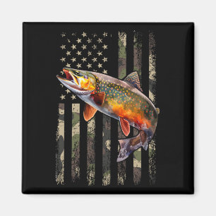 Gefleckte Bachforelle Amerikanische Flagge Angeln Magnet